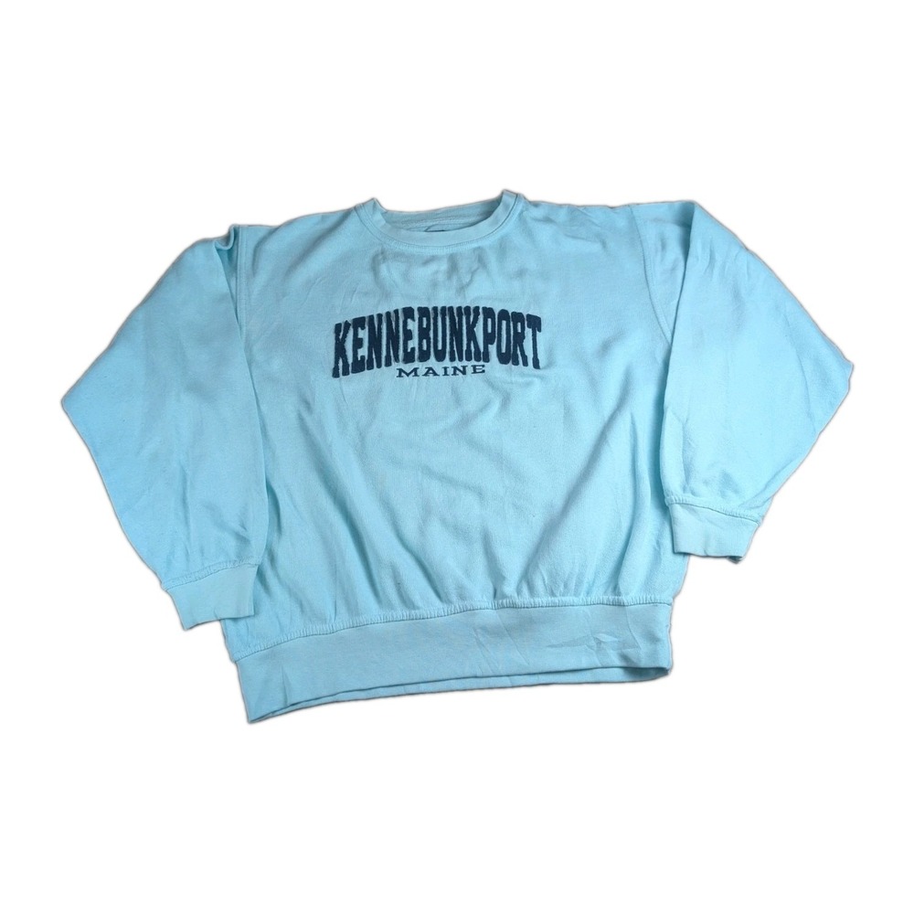 Y2K Kennebunkport Maine Embroidered Tourist Sweatshirt Pacific & Co. Medium Blue
